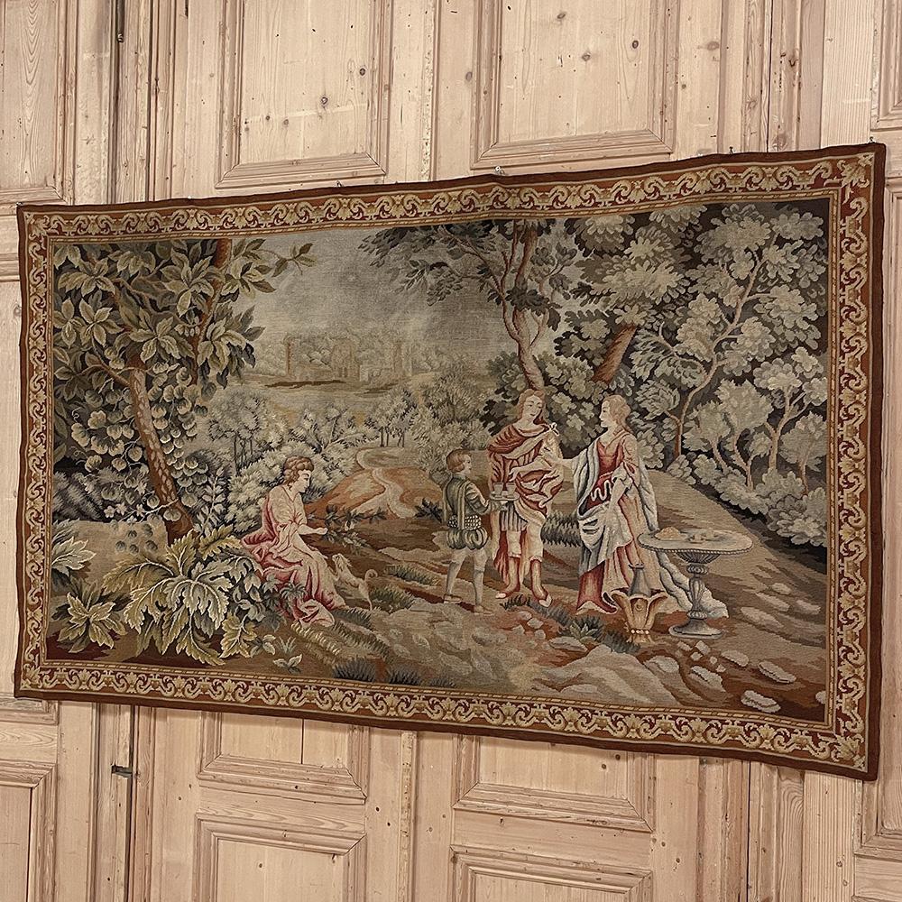 19th Century Flemish Hand-Knotted Romantic Tapestry For Sale 1