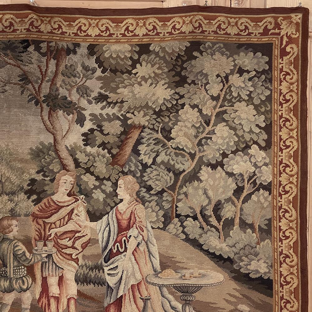 19th Century Flemish Hand-Knotted Romantic Tapestry For Sale 3