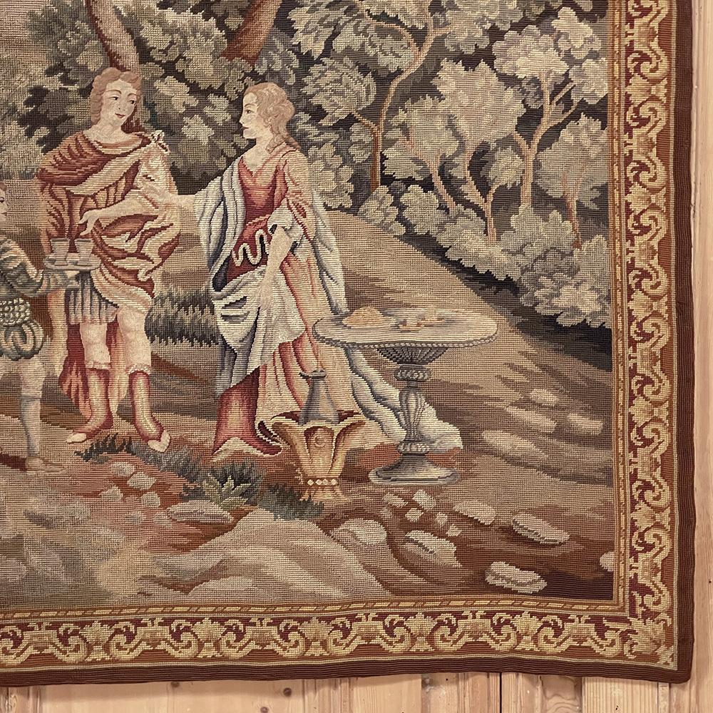 19th Century Flemish Hand-Knotted Romantic Tapestry For Sale 4