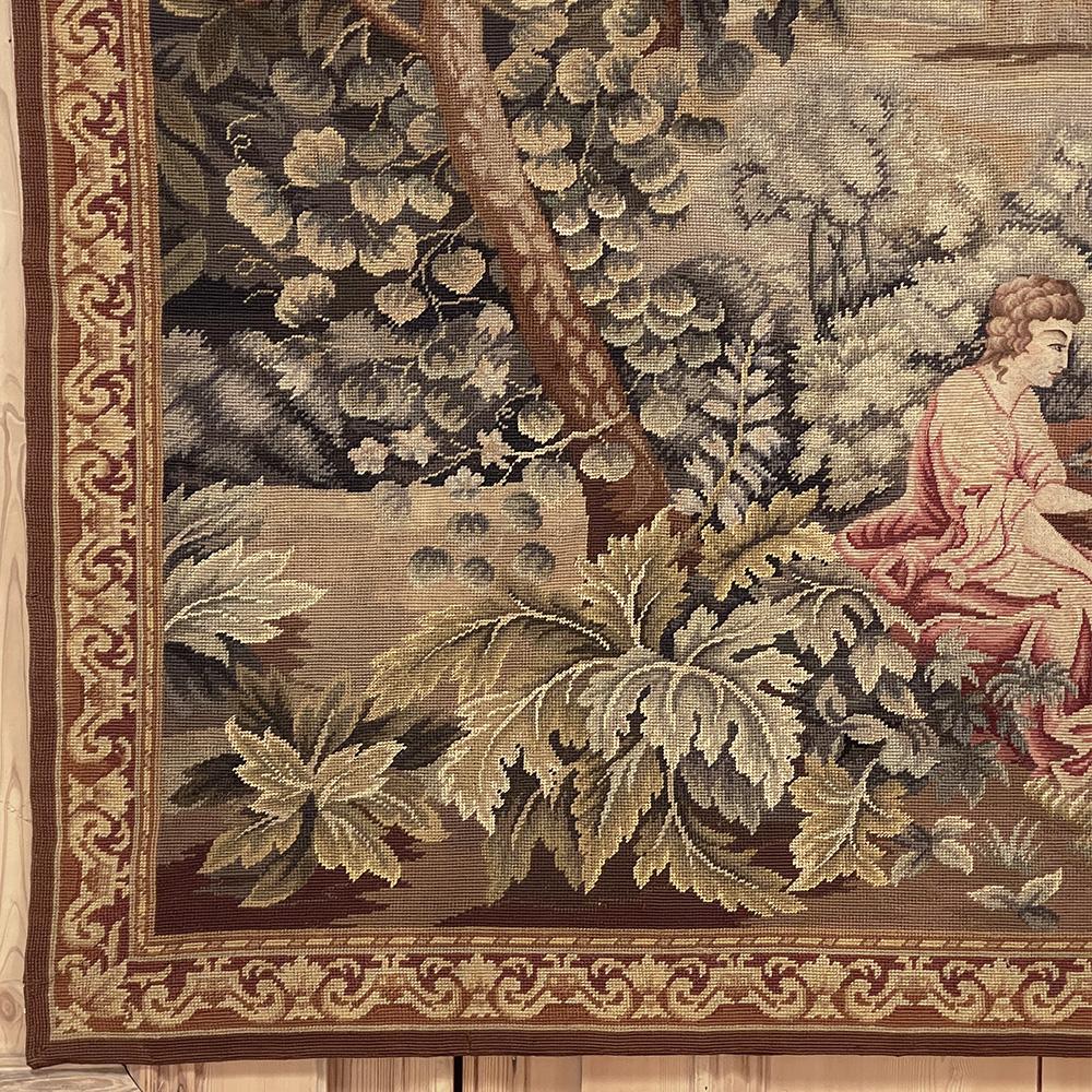 19th Century Flemish Hand-Knotted Romantic Tapestry For Sale 5