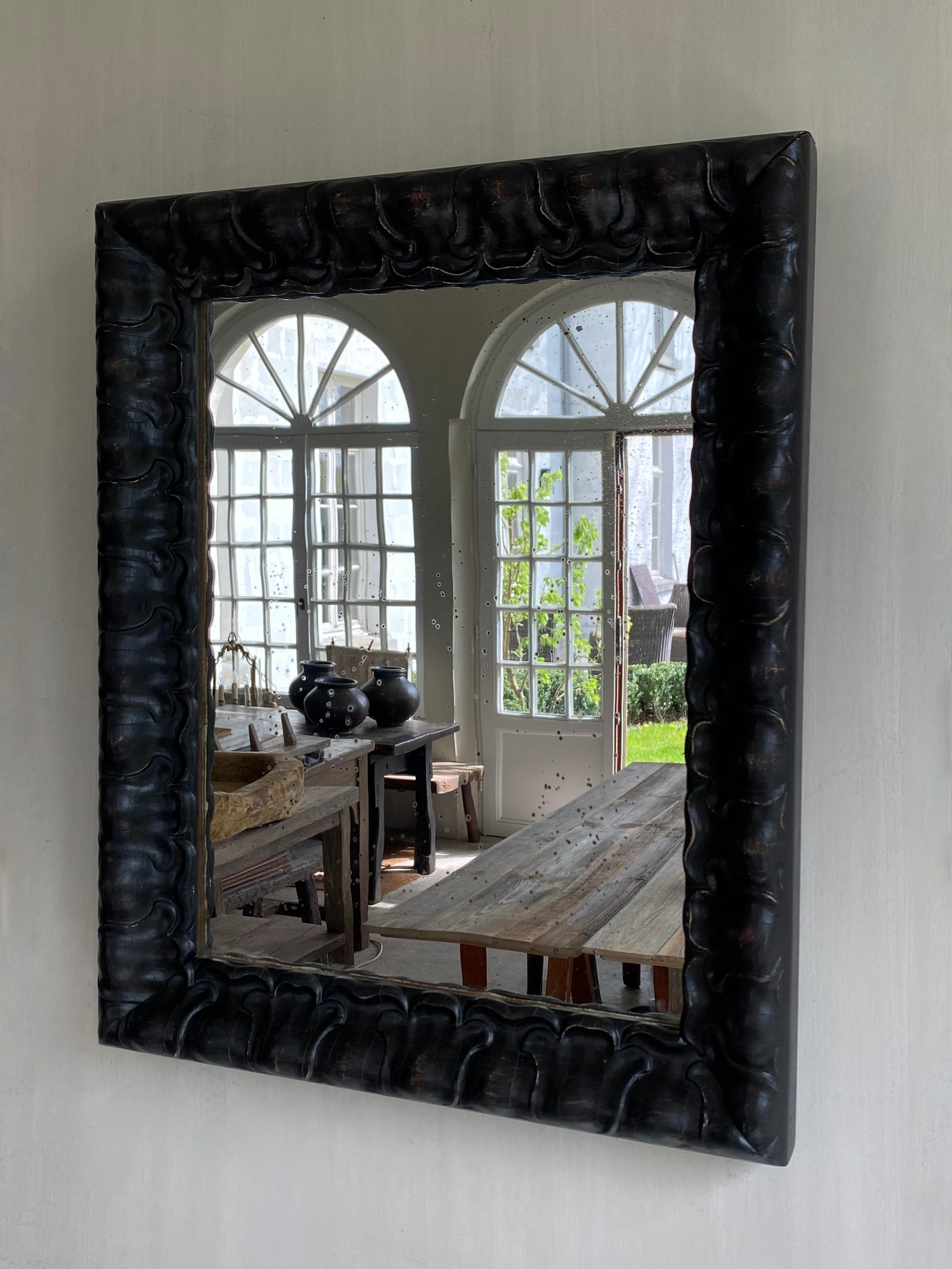 Rococo 19th Century Flemish Mirror For Sale