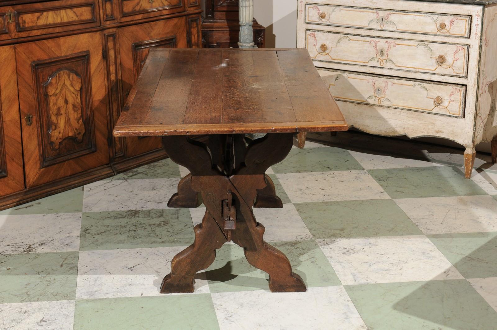 19th Century Flemish Oak Trestle Dining Table 8