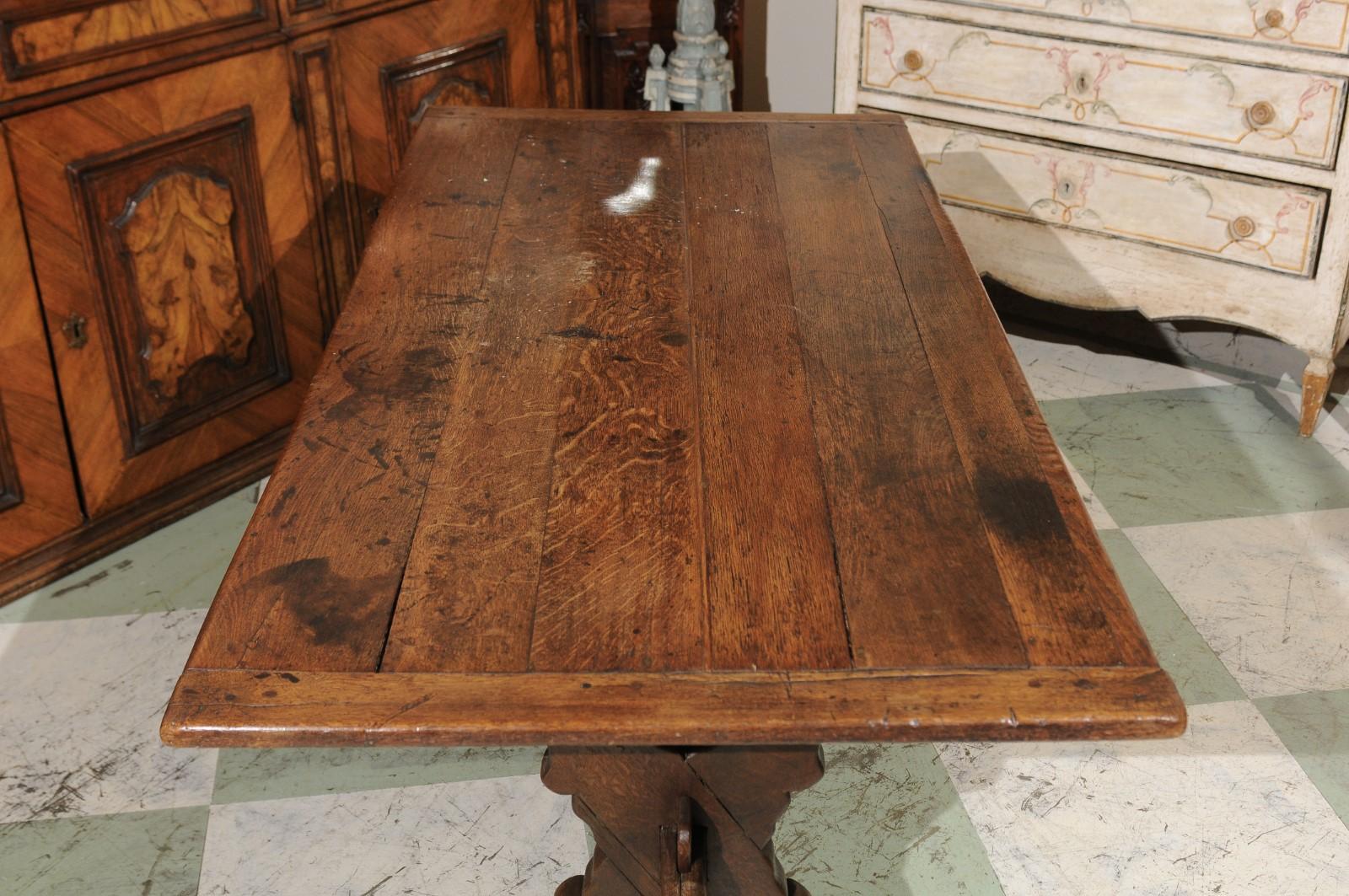 19th Century Flemish Oak Trestle Dining Table 3