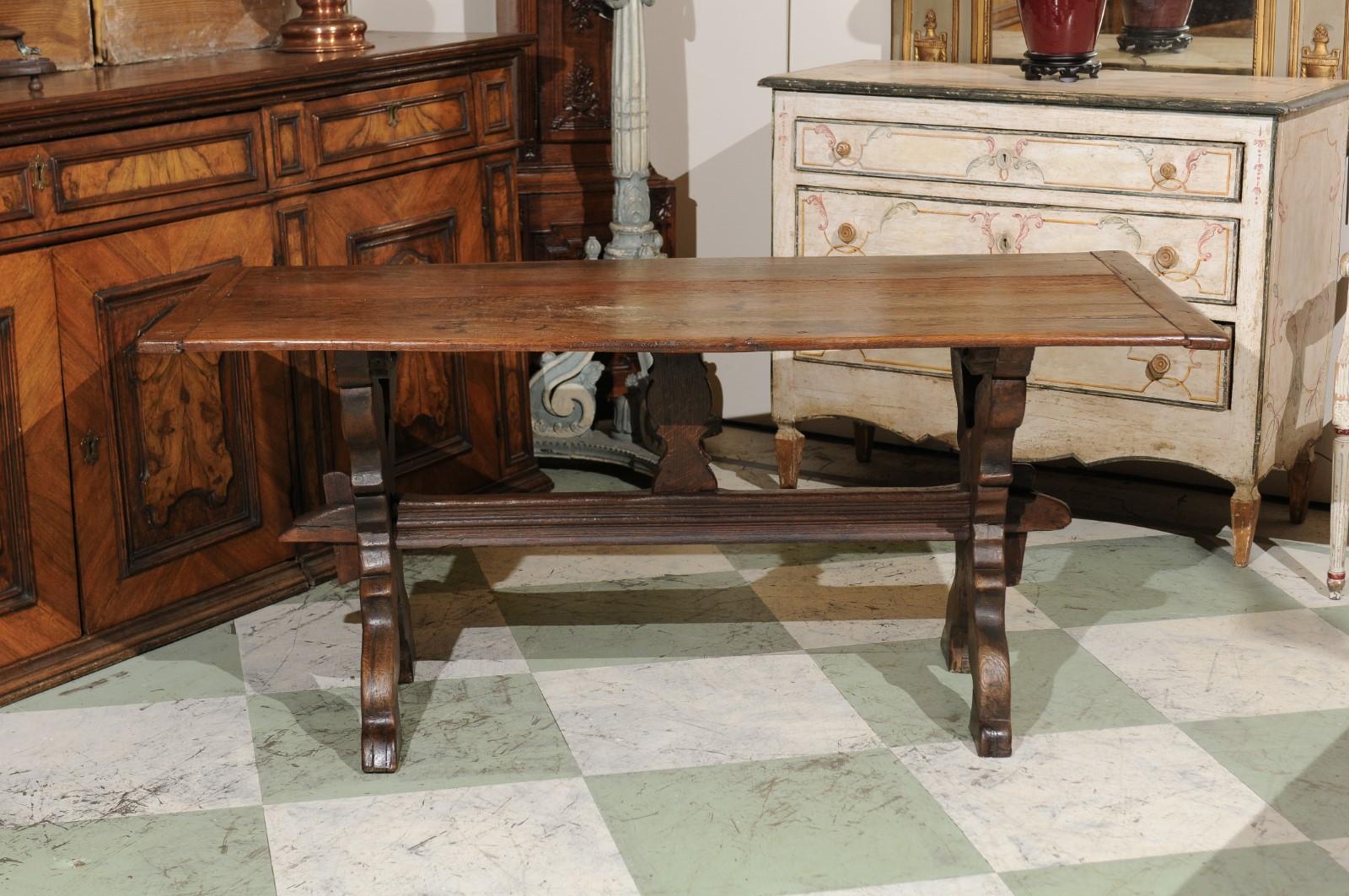 19th Century Flemish Oak Trestle Dining Table 6