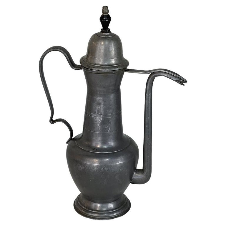 19th Century Flemish Pewter Chocolate Pot For Sale at 1stDibs