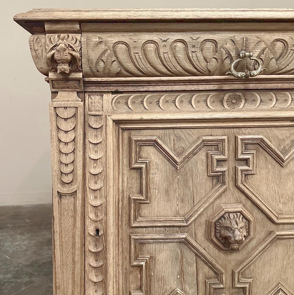 Armadio Confiturier rinascimentale fiammingo del XIX secolo in Oak Oak scortecciato in vendita 6