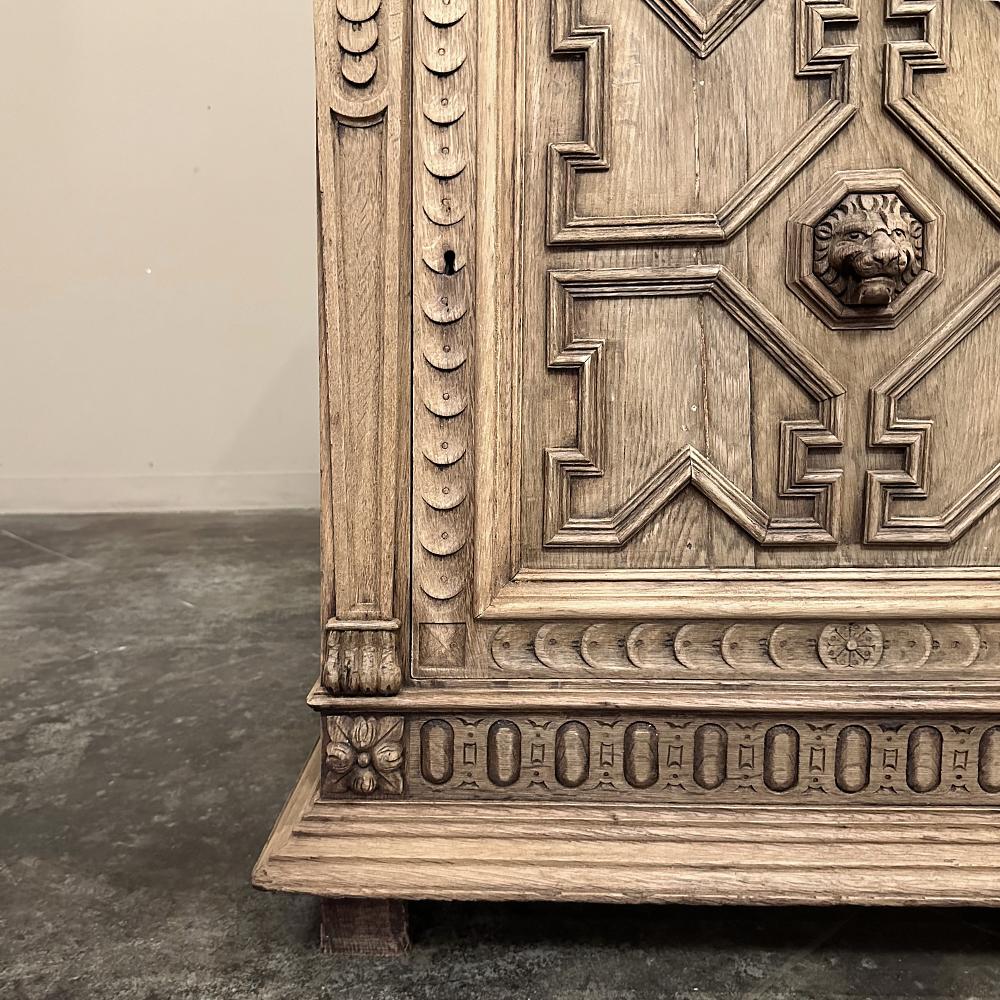 Armadio Confiturier rinascimentale fiammingo del XIX secolo in Oak Oak scortecciato in vendita 10