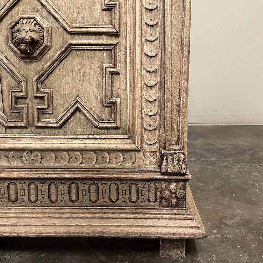 Armadio Confiturier rinascimentale fiammingo del XIX secolo in Oak Oak scortecciato in vendita 11