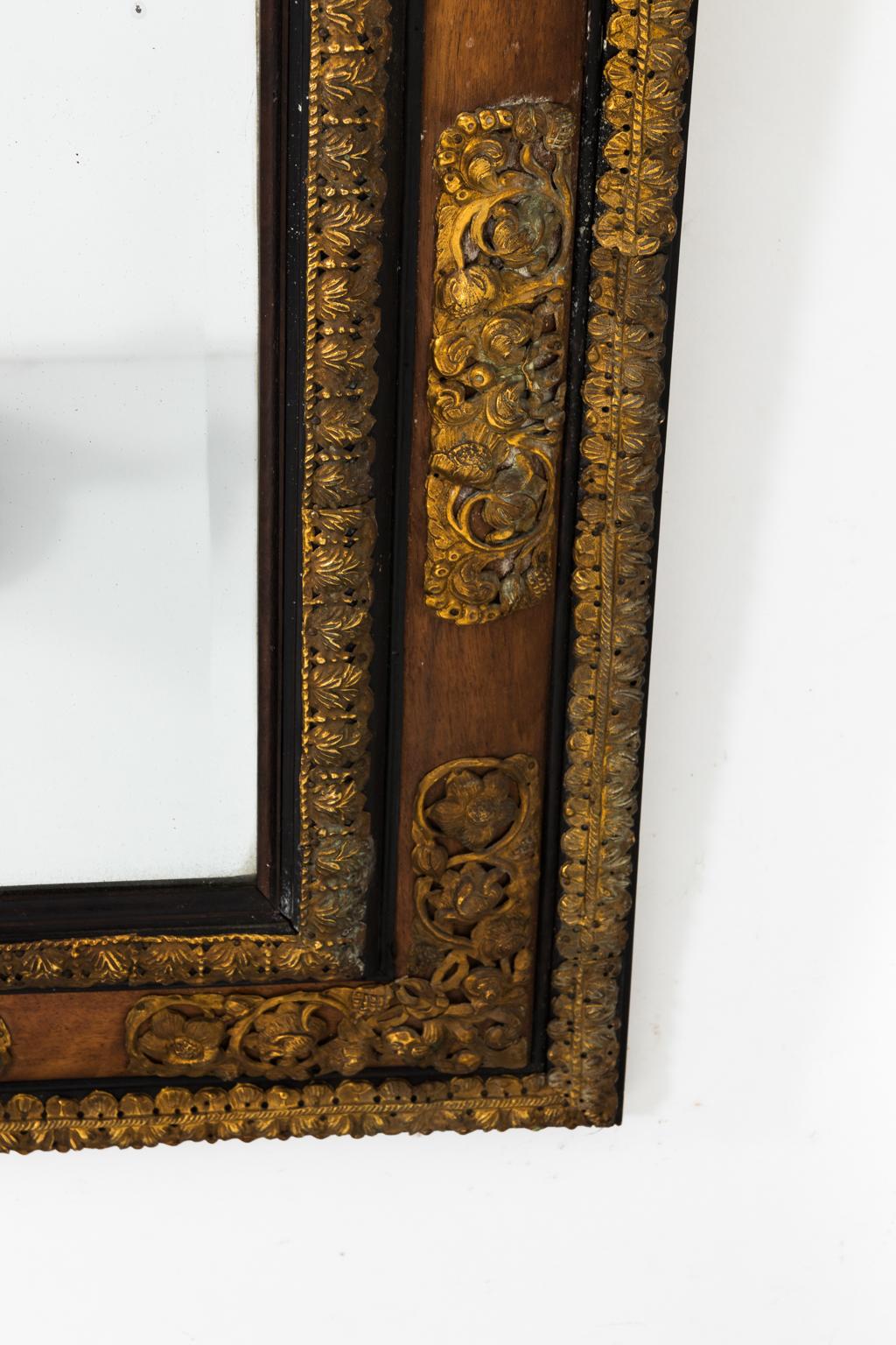 Metal 19th Century Flemish Repoussé Mirror  For Sale