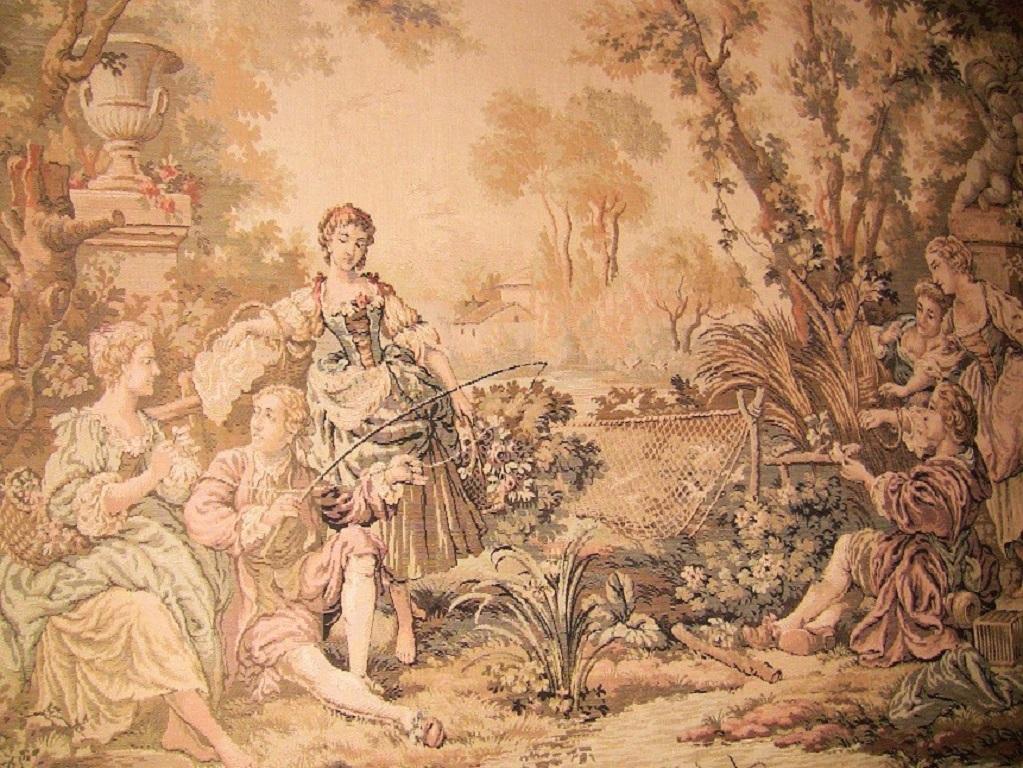 Renaissance Revival 19th Century Flemish Wall Tapestry of Country Scene
