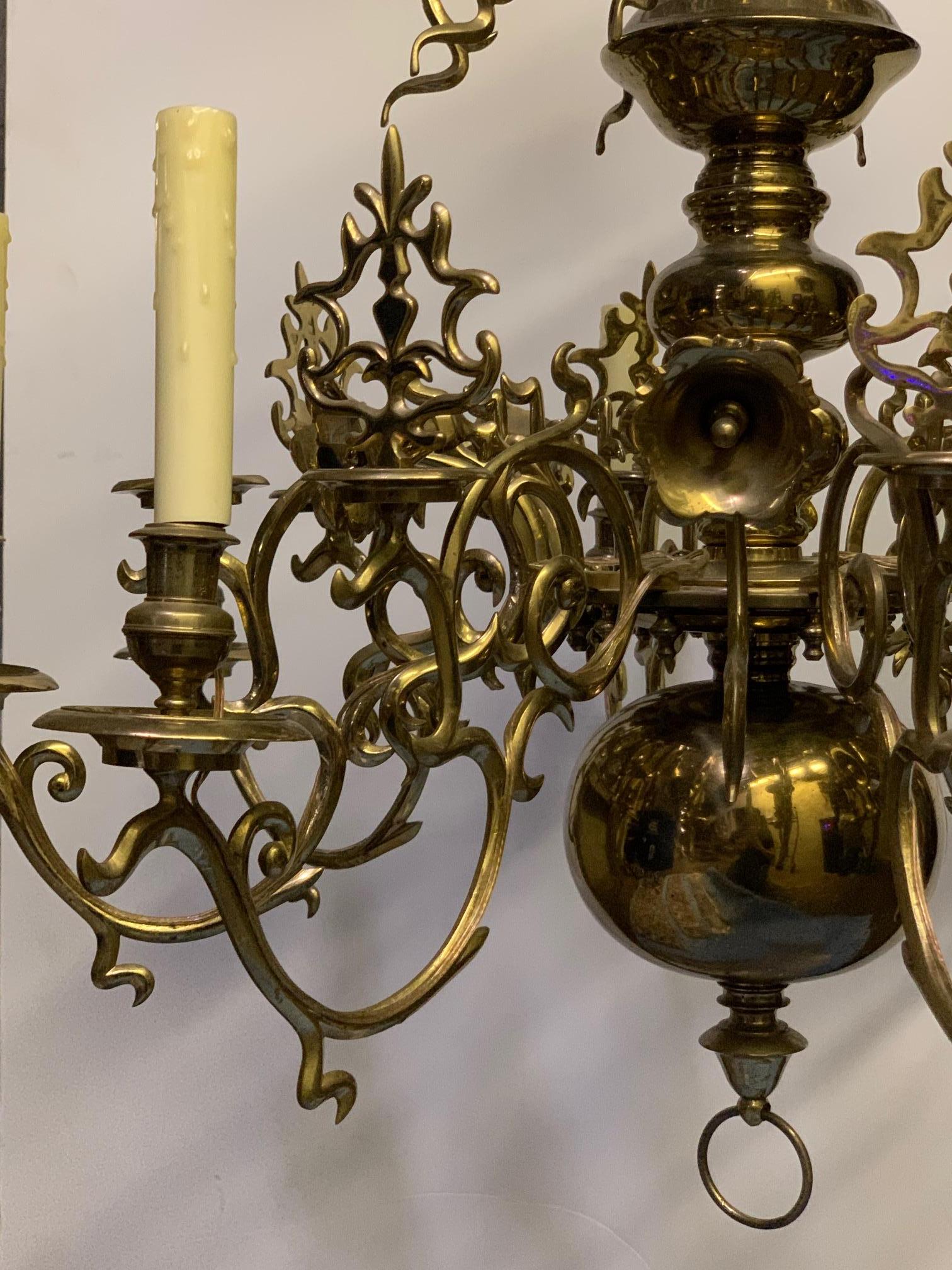 19th Century Flemmish Brass Chandelier For Sale 3
