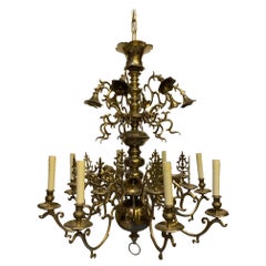 19th Century Flemmish Brass Chandelier