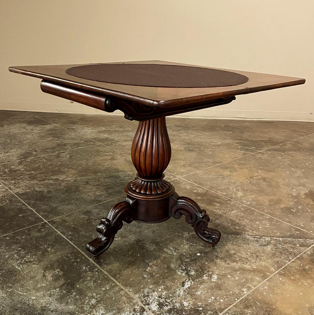 19th Century Flip-Top Mahogany Game Table, Console For Sale 4