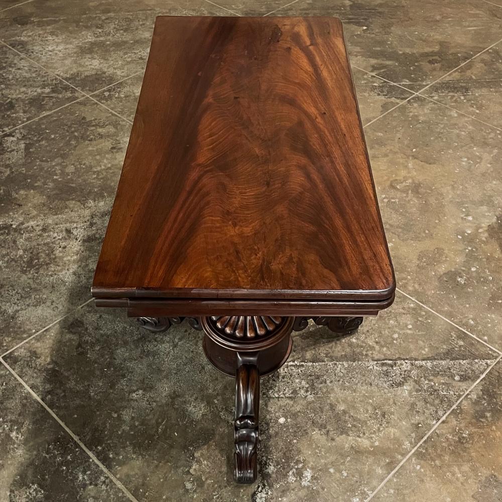 19th Century Flip-Top Mahogany Game Table, Console For Sale 5