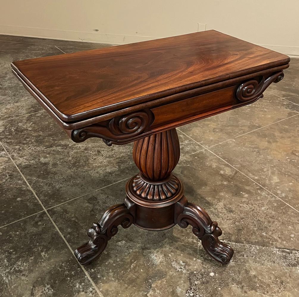 Table de jeu à abattant en acajou du 19ème siècle, console Bon état - En vente à Dallas, TX