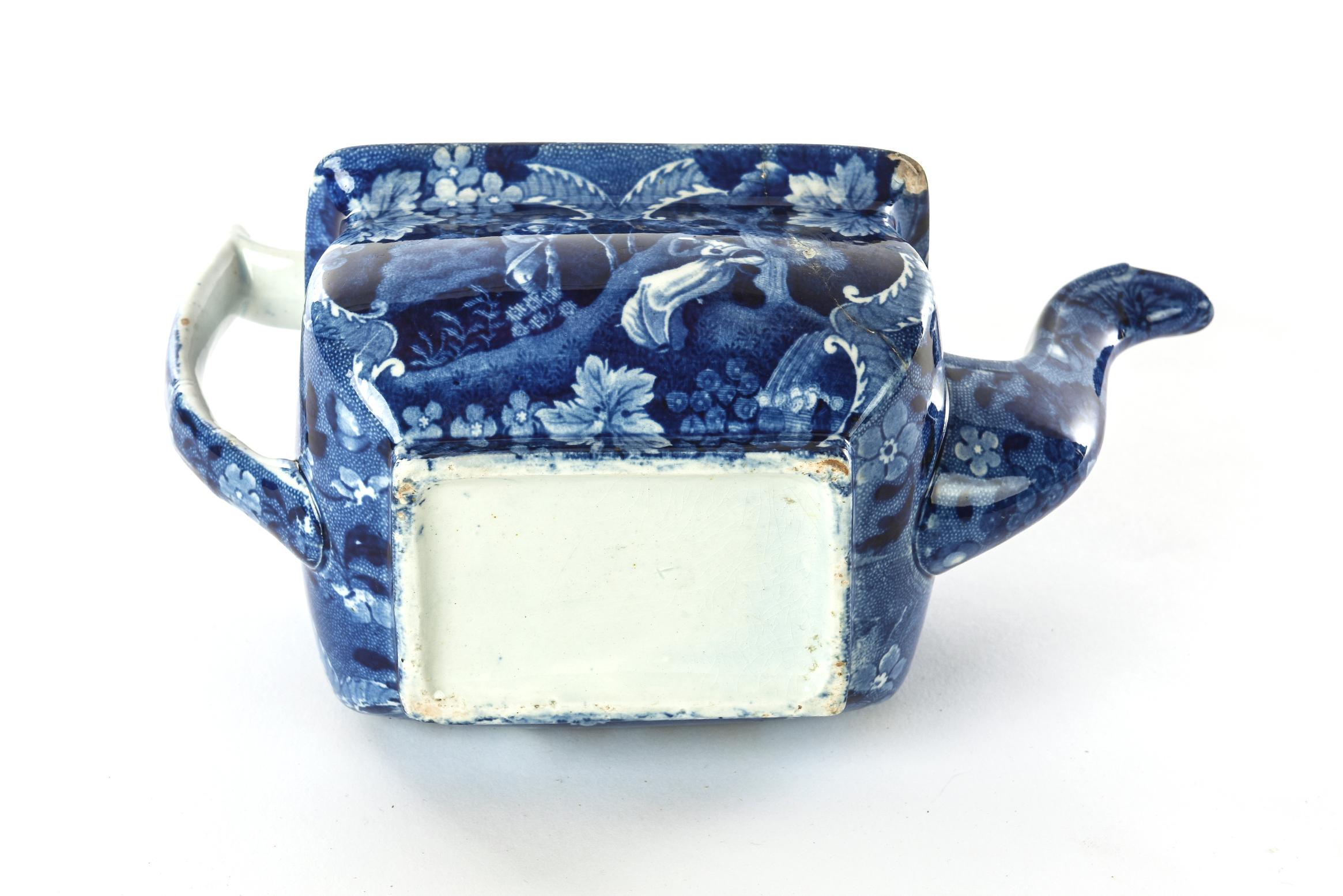 Mid-19th Century 19th Century Flo Blue Teapot, Deep Rich Color