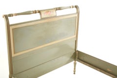 19th Century Floral Paint Decorated Twin Bed