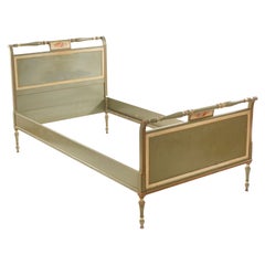 19th Century Floral Paint Decorated Twin Bed