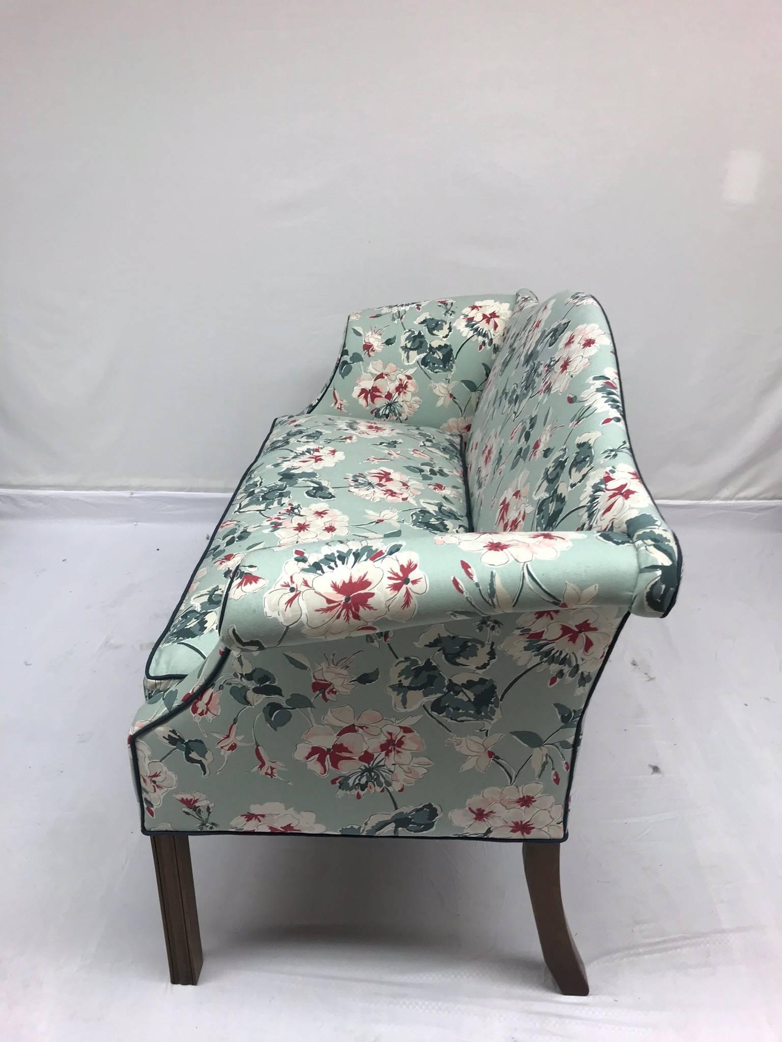 Chippendale 19th Century Floral Settee For Sale
