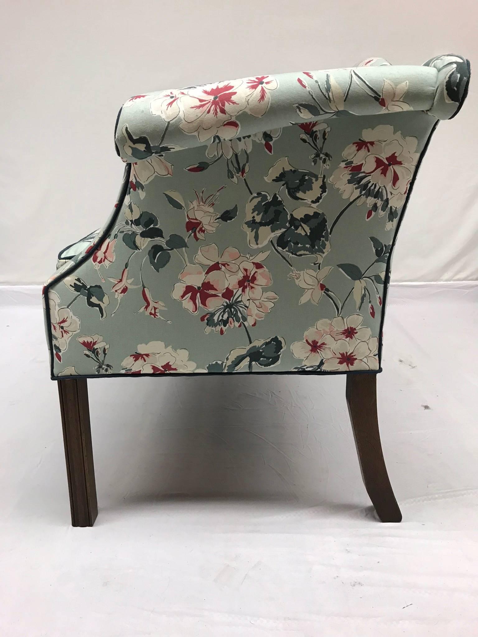 Wood 19th Century Floral Settee For Sale