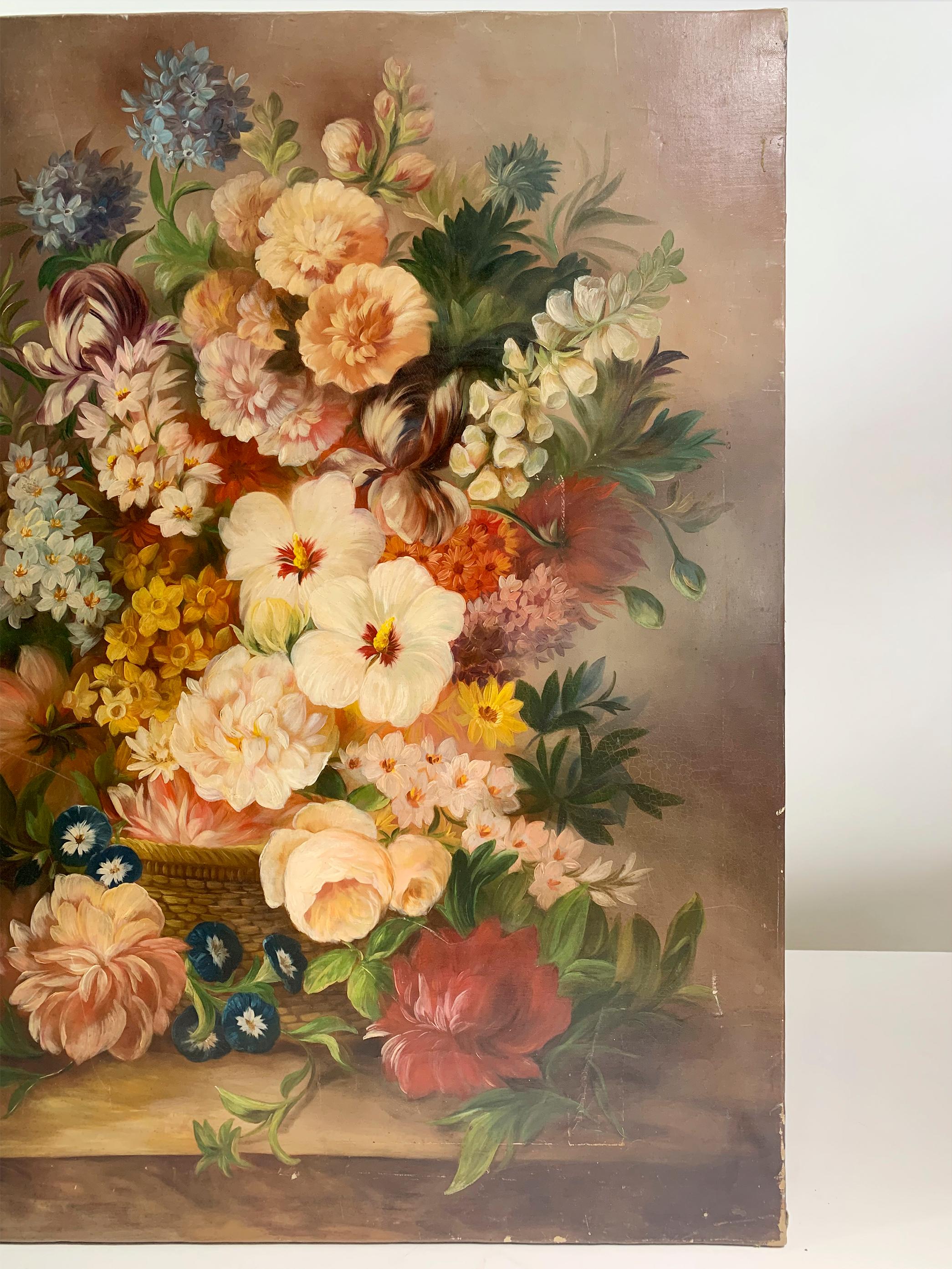 Other 19th Century Floral Still Life Painting - Oil on Canvas - Signed Anne Maurin For Sale