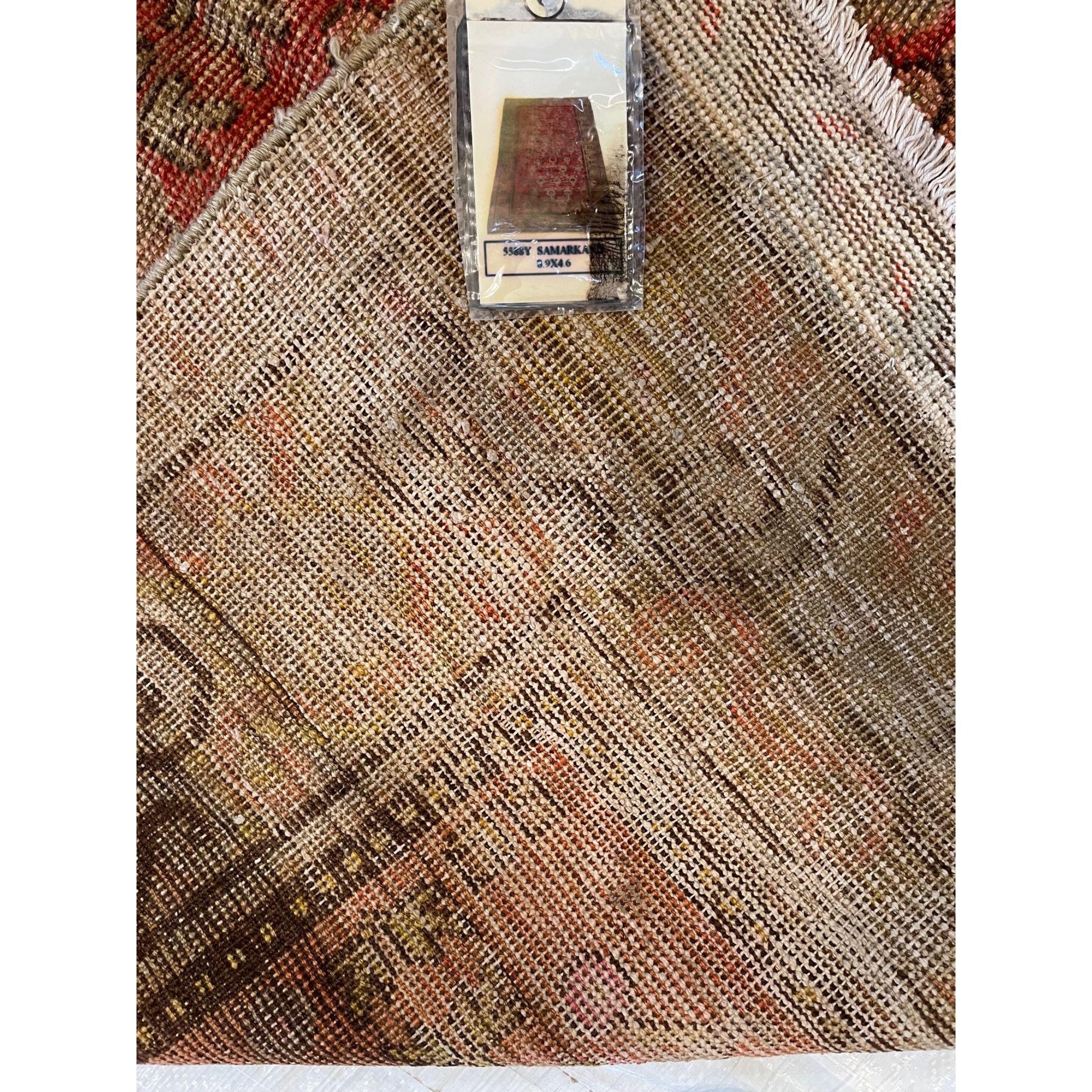 19th Century Floral Style Samarkand Rug In Good Condition For Sale In Los Angeles, US