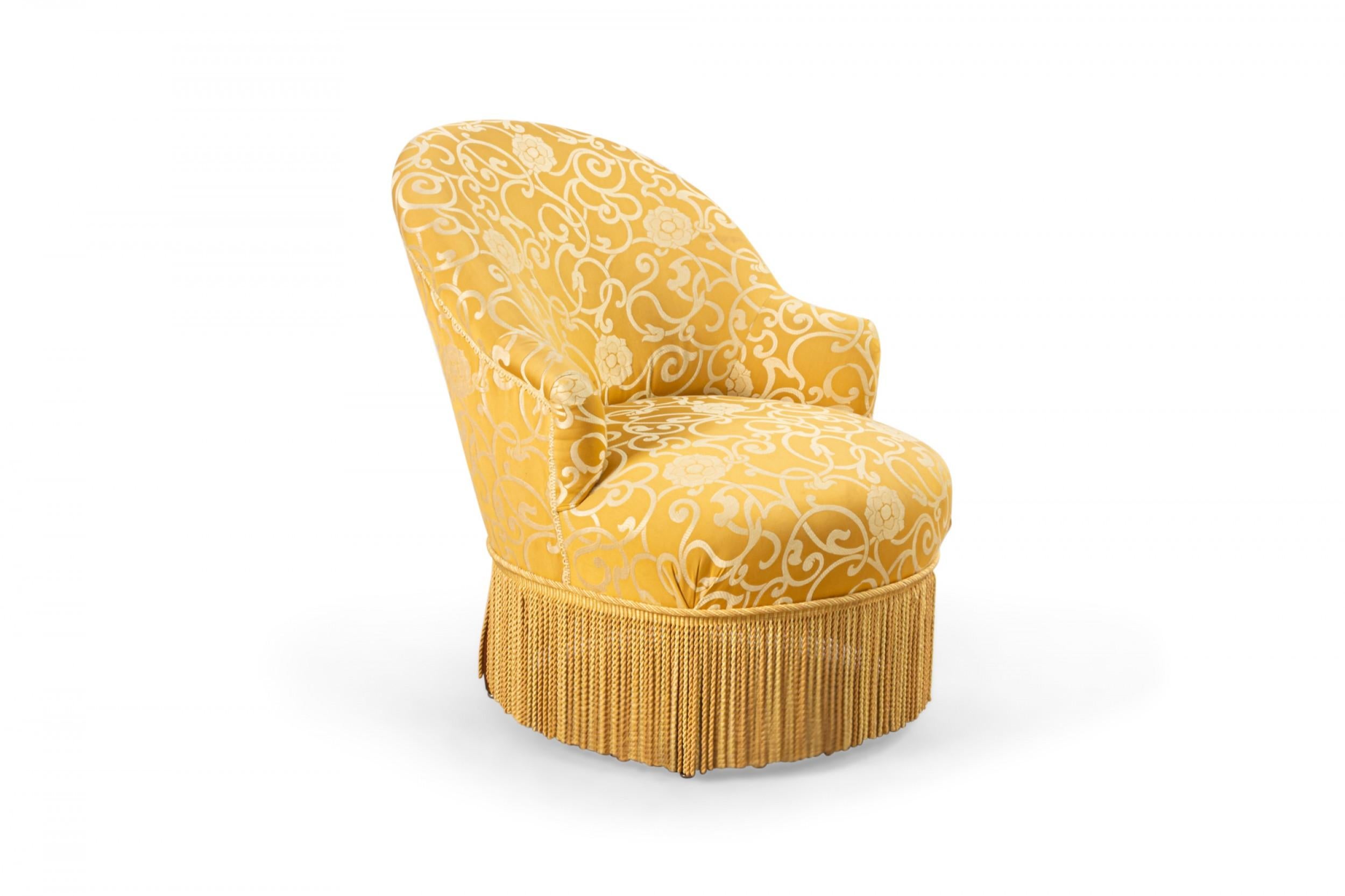 Victorian 19th Century Floral Upholstered Boudoir Chair For Sale