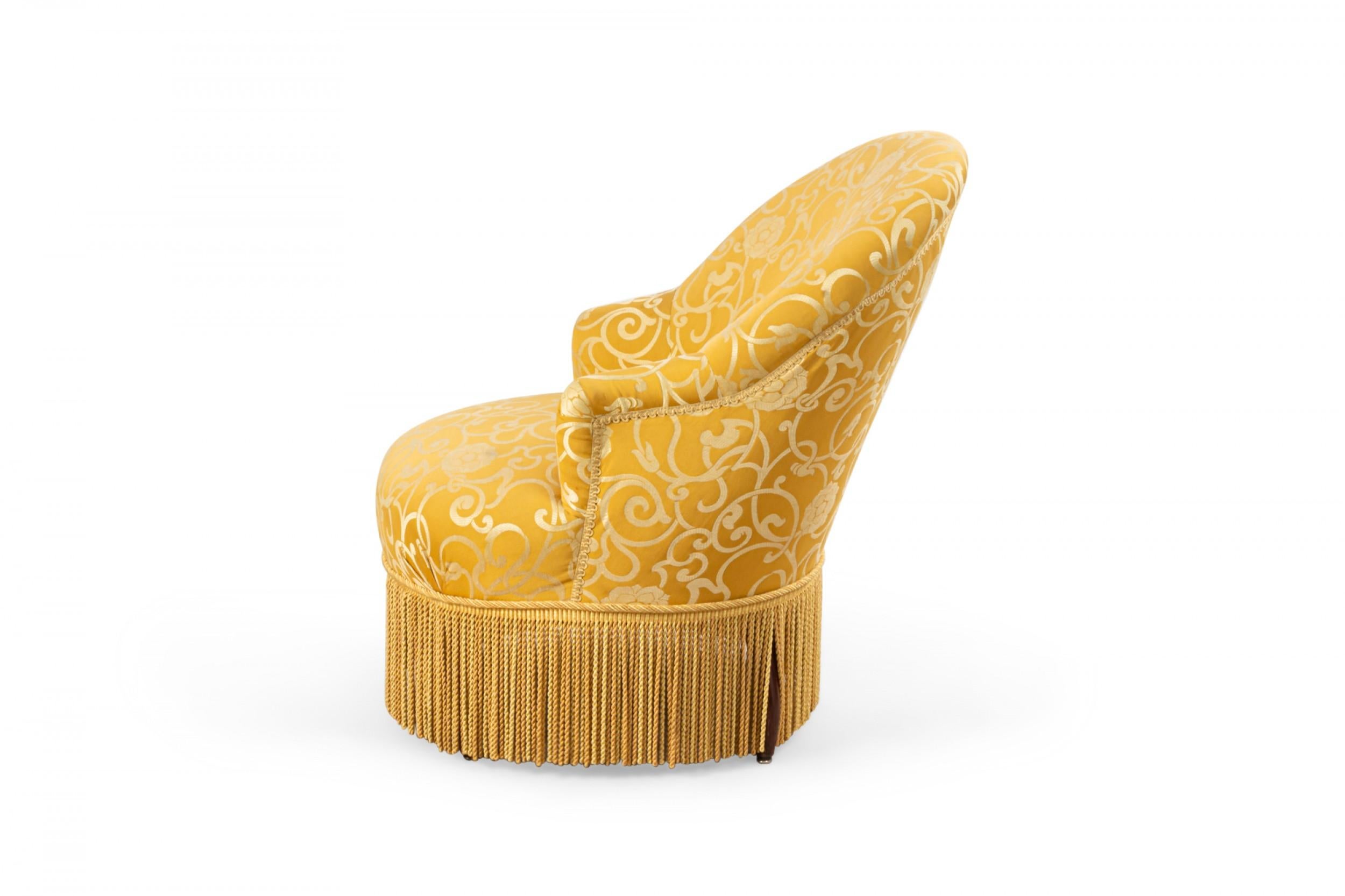 Hand-Crafted 19th Century Floral Upholstered Boudoir Chair For Sale