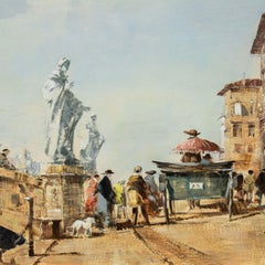 19th Century Florence View Painting Pallmann Oil Paint