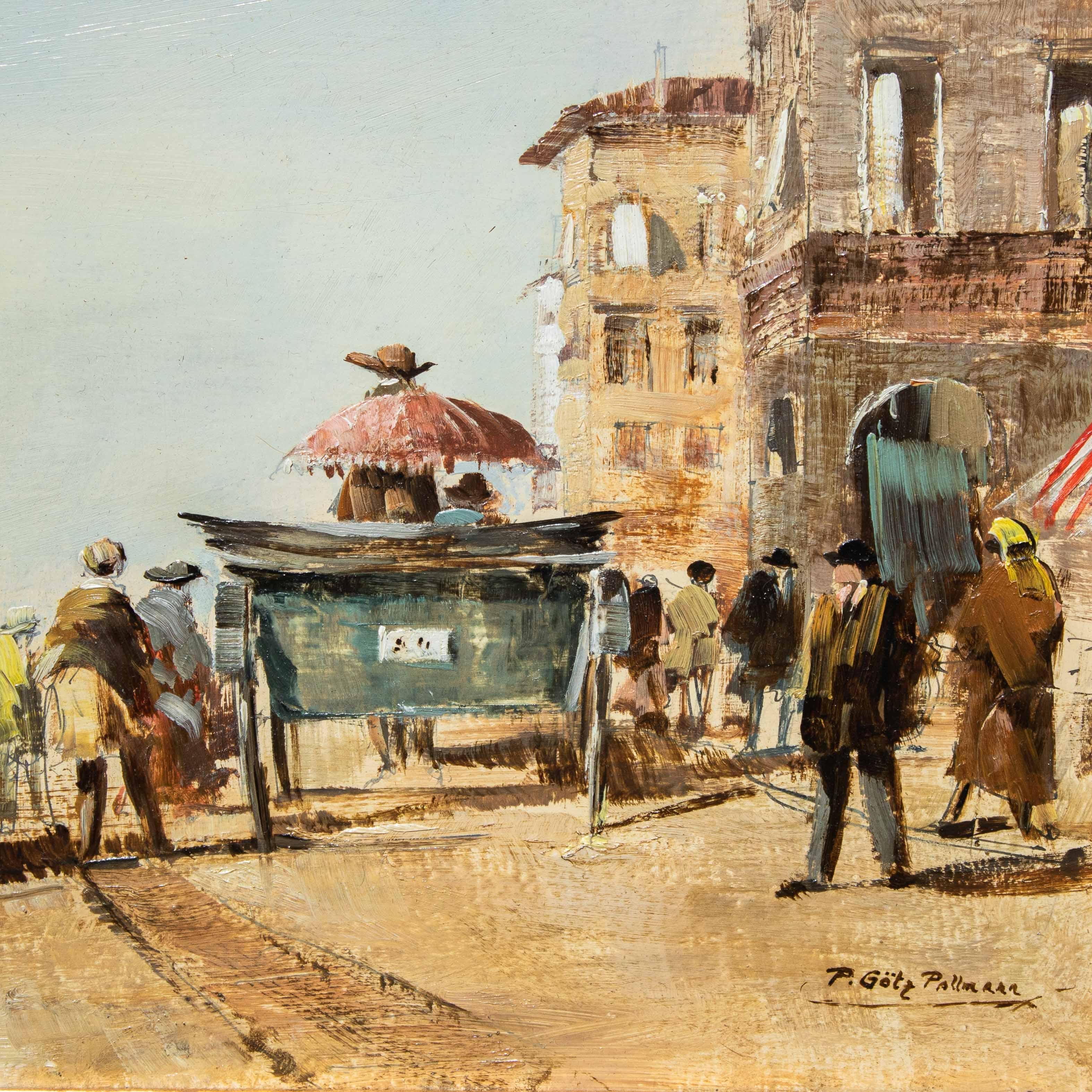 Allemand Peinture à l'huile Pallmann du 19e siècle, vue de Florence en vente