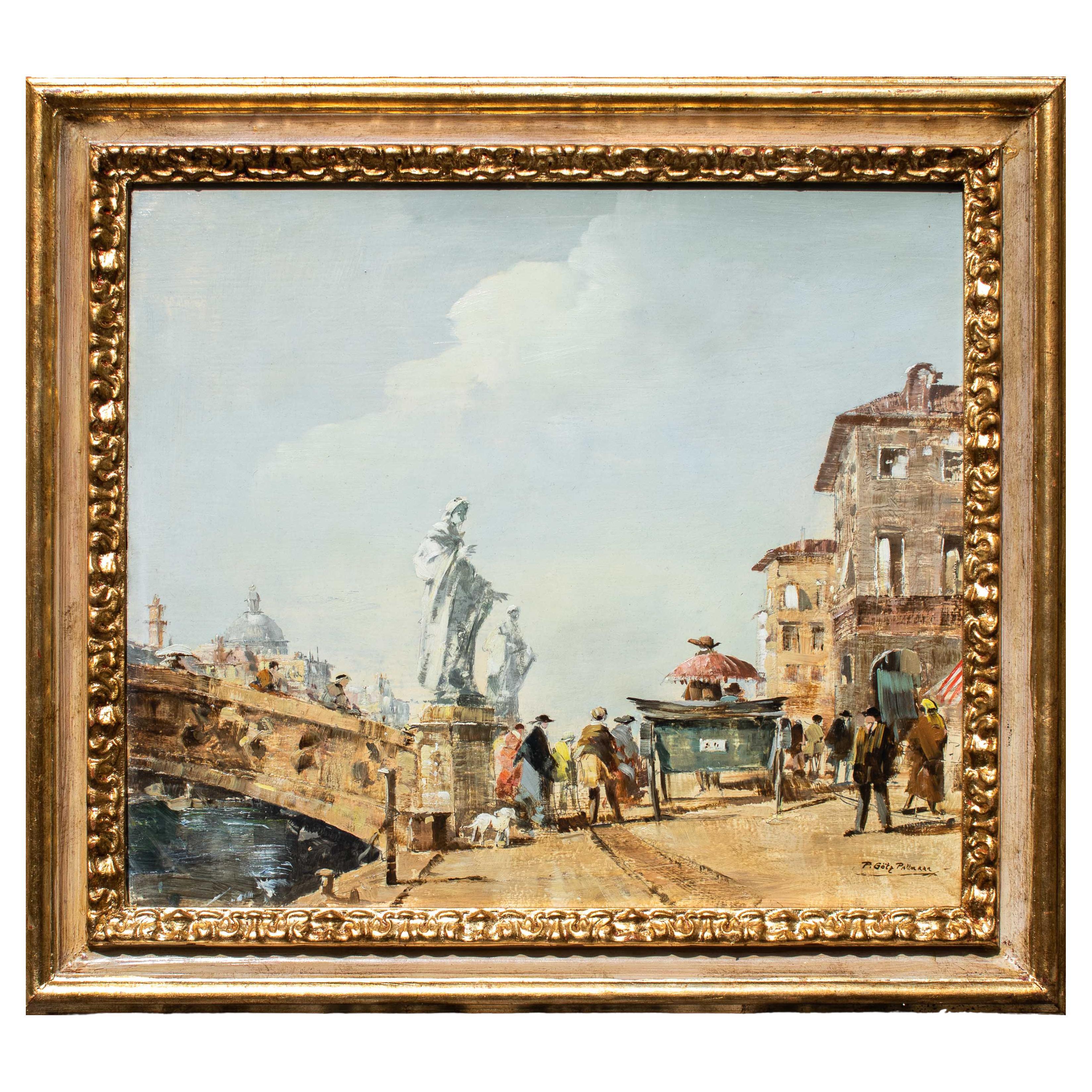 19th Century Florence View Painting Pallmann Oil Paint For Sale