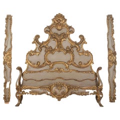 Florentine Barock Bettgestell aus Giltwood aus dem 19.