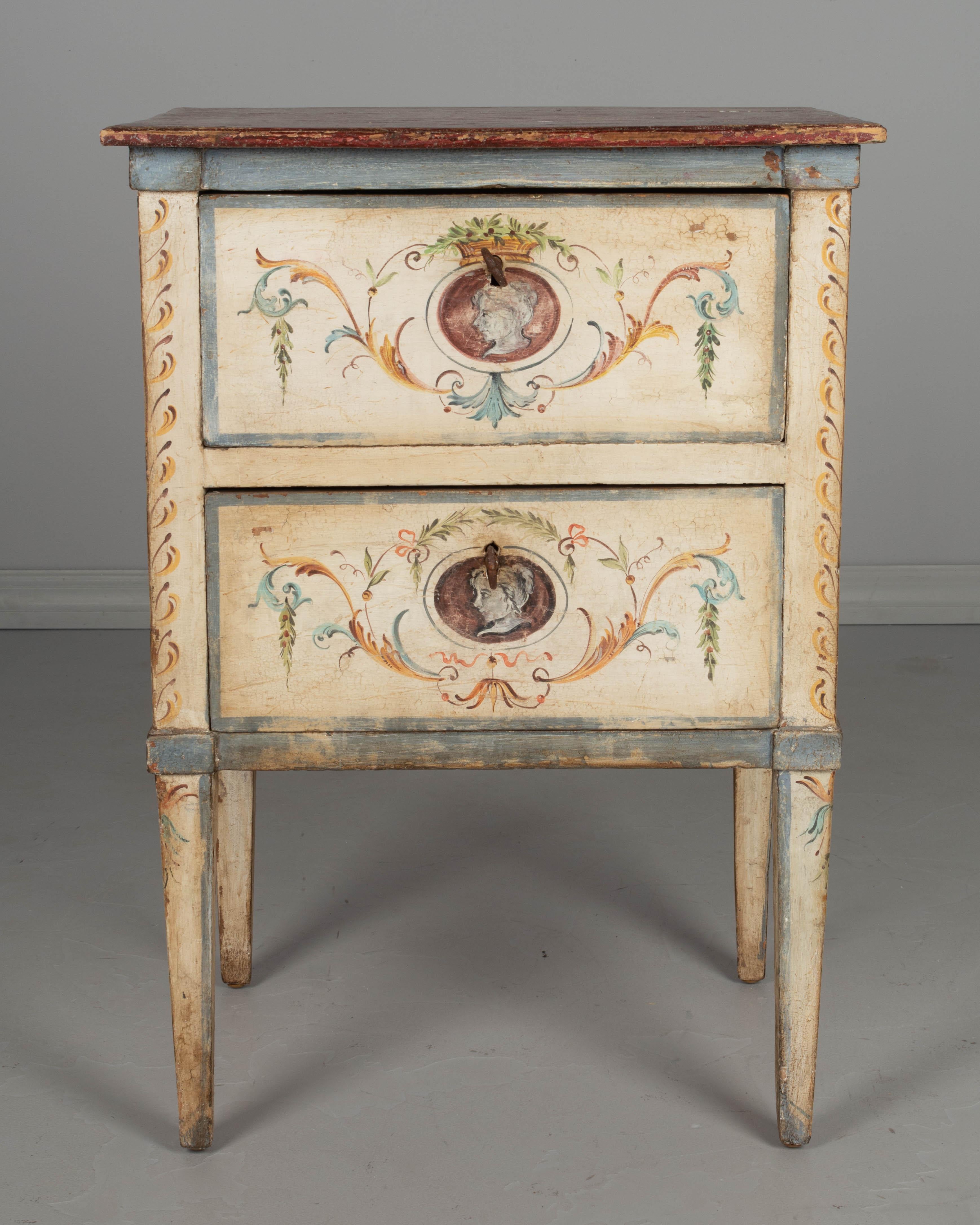 Rococo 19th Century Florentine Style Cream Painted Chest of Drawers