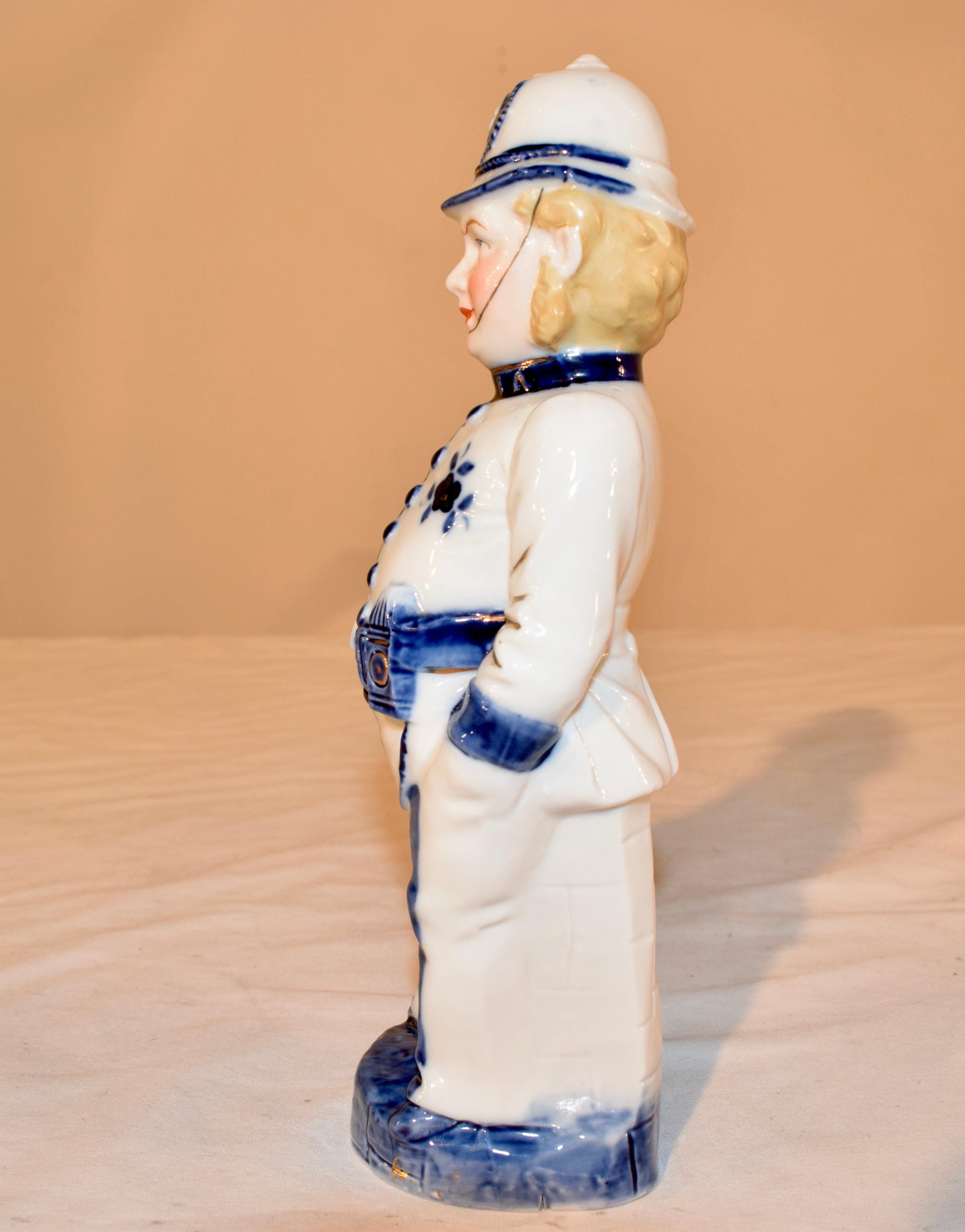 19th Century Flow Blue English Bobby Figure For Sale 2