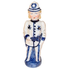 Figure de Bobby anglaise bleue en flûte du XIXe siècle