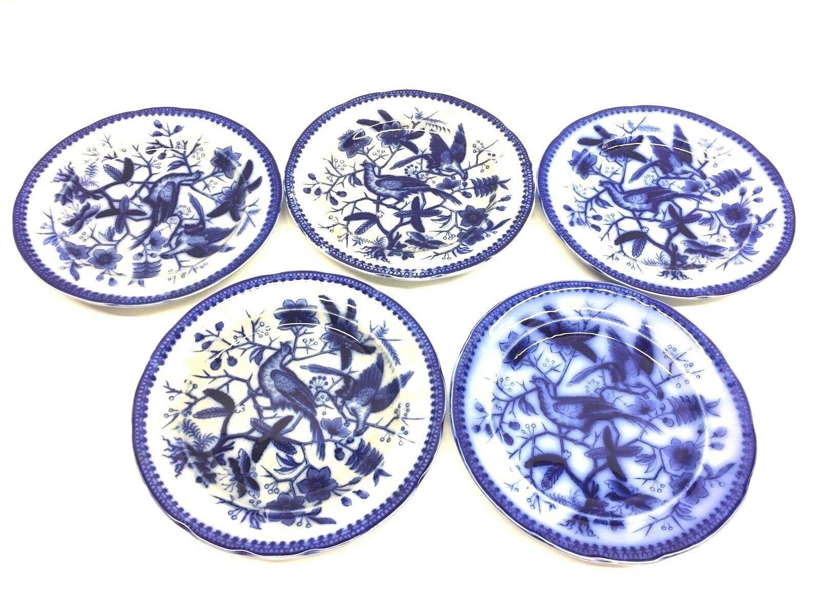 Lot de 5 assiettes décoratives en forme de faisan de la série Pheasant de V&B Villeroy bleu du 19ème siècle Bon état - En vente à Nuernberg, DE