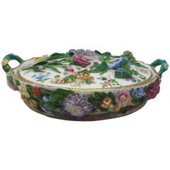 Pot Minton incrusté de fleurs du 19ème siècle -Pourri