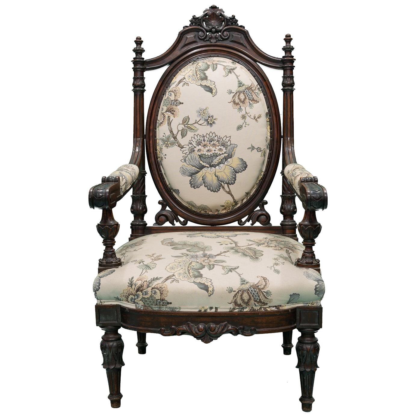 19th Century Flowered Chair