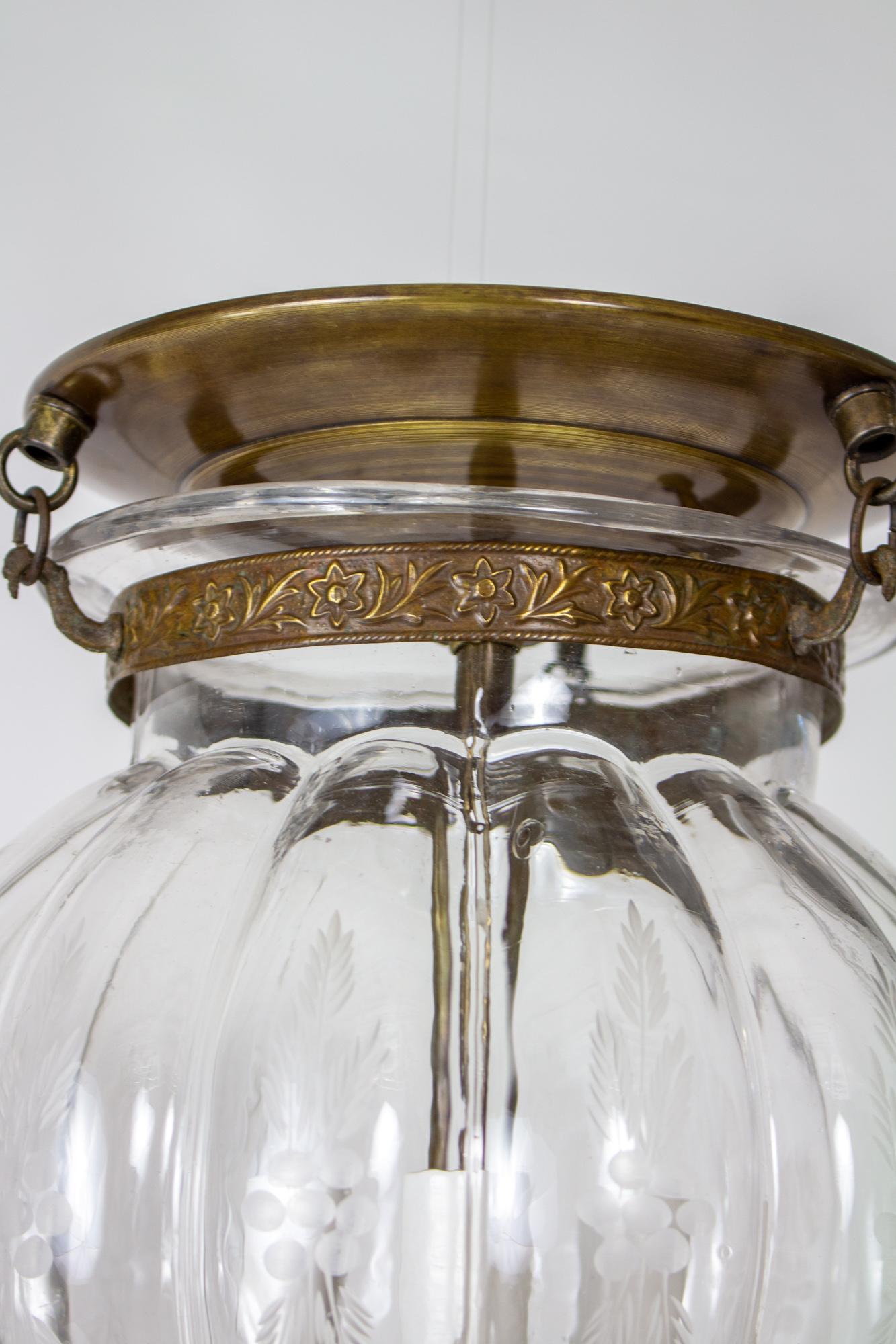 19th Century Flush Onion Shaped Glass Bell Jar Lantern 5