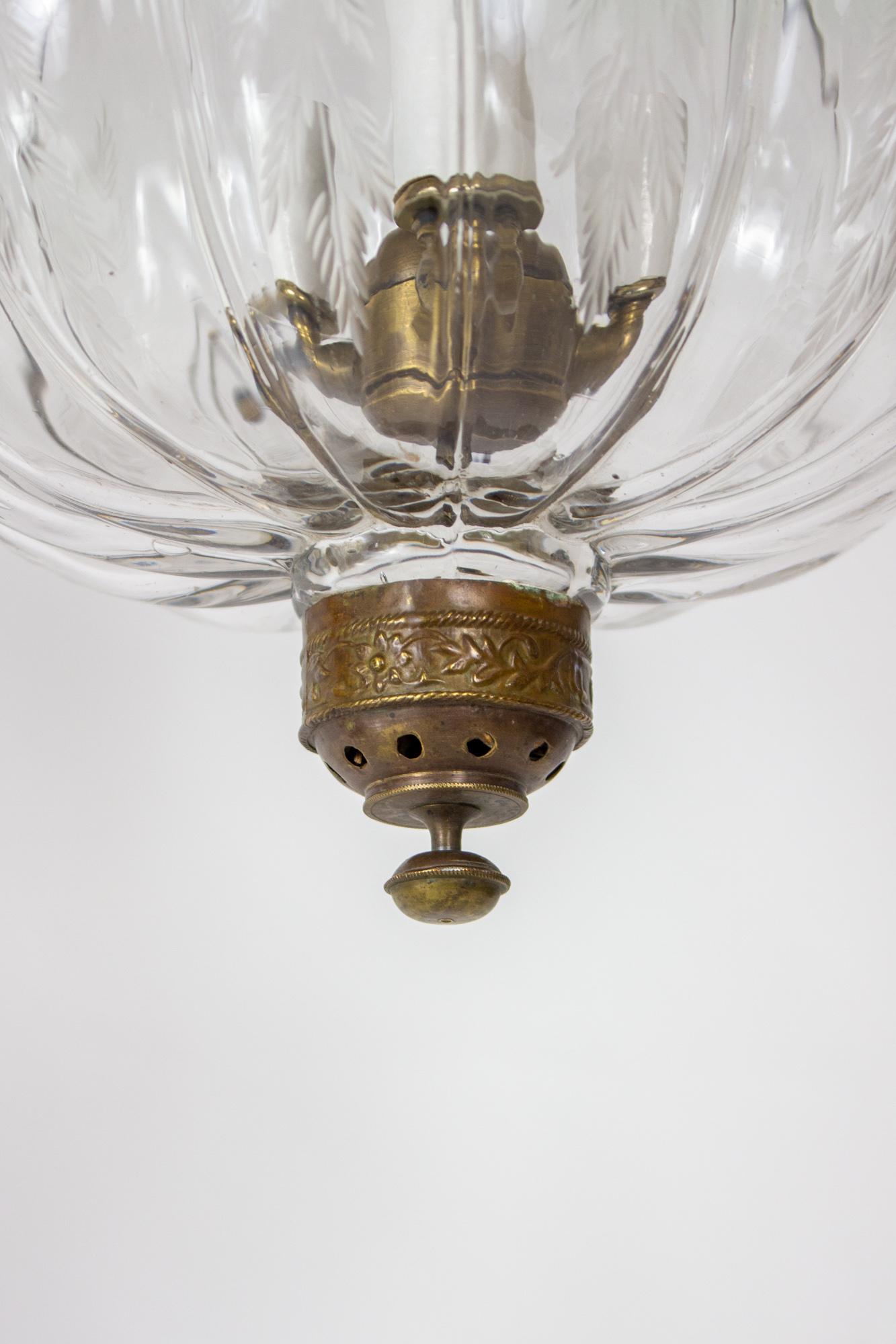 19th Century Flush Onion Shaped Glass Bell Jar Lantern 6