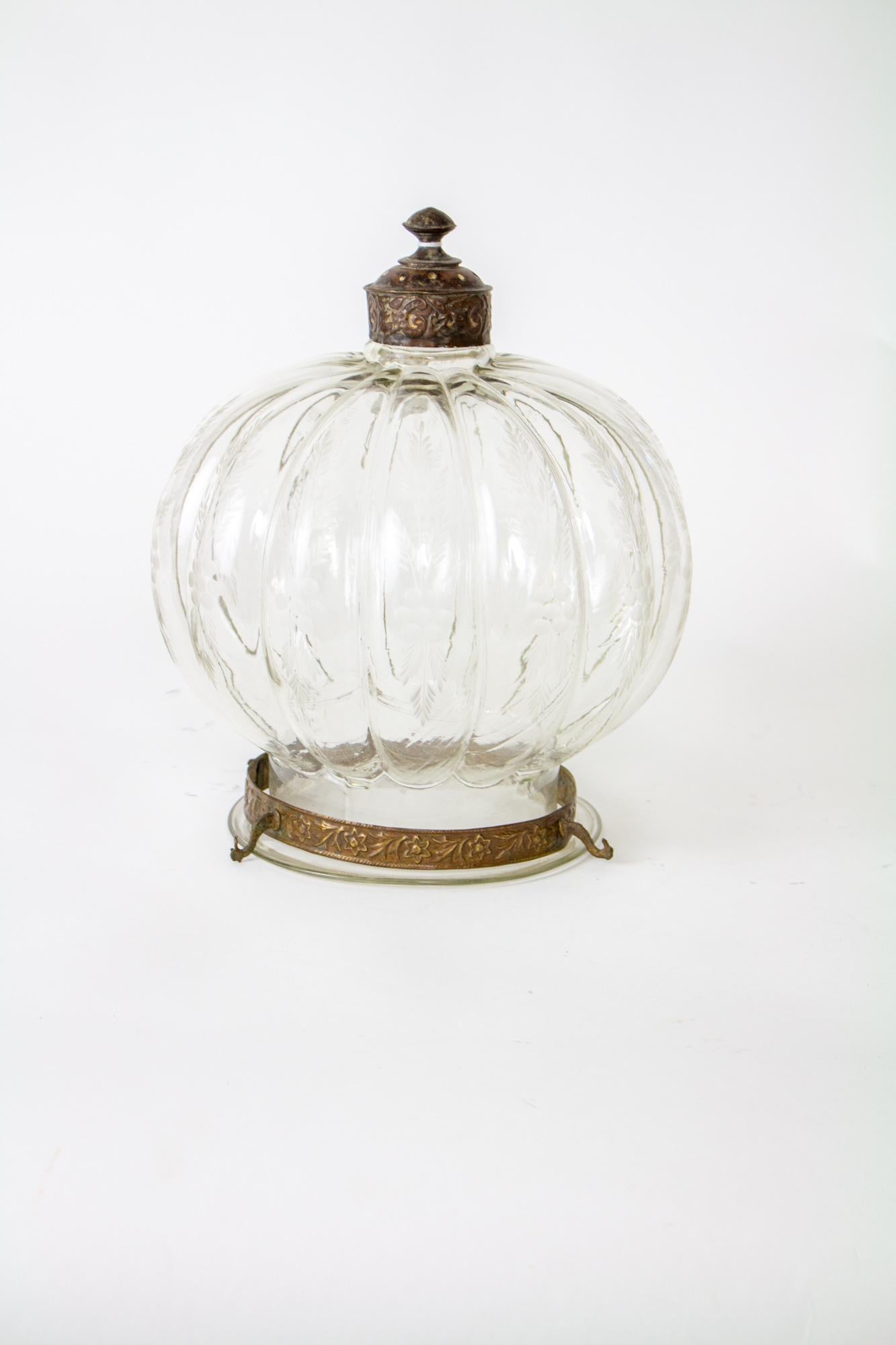 19th Century Flush Onion Shaped Glass Bell Jar Lantern 9