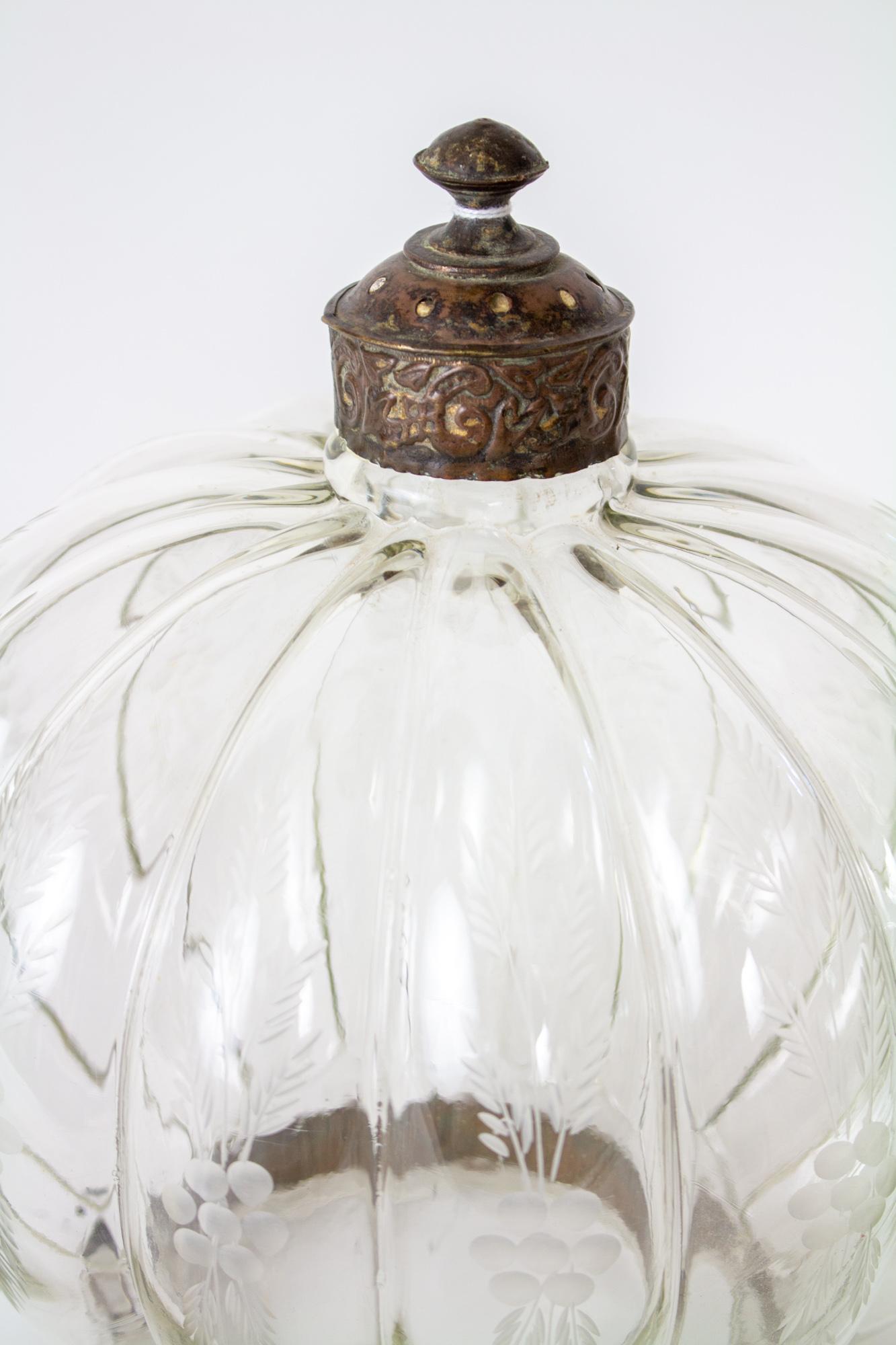 19th Century Flush Onion Shaped Glass Bell Jar Lantern 10