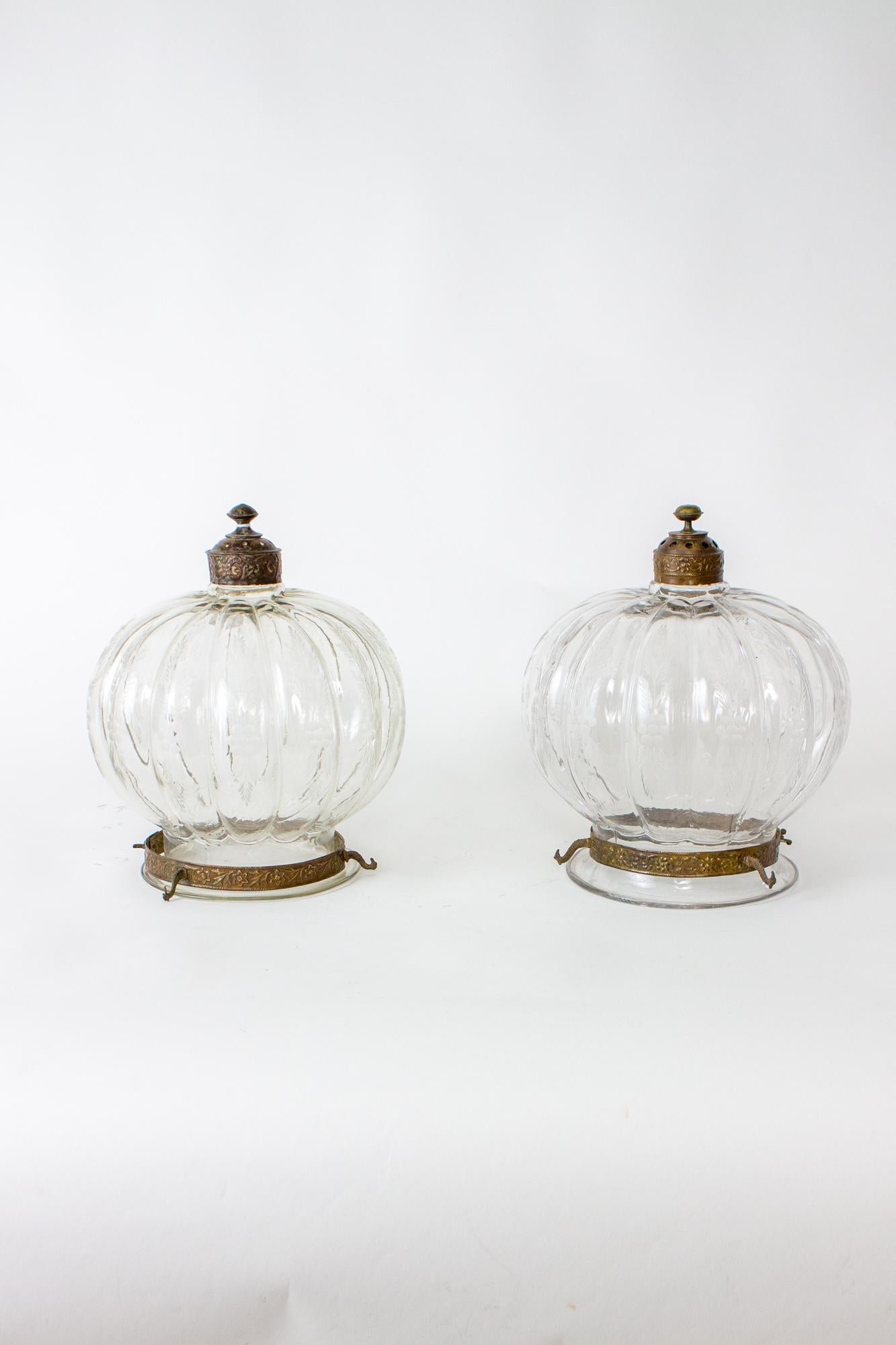 19th Century Flush Onion Shaped Glass Bell Jar Lantern 11