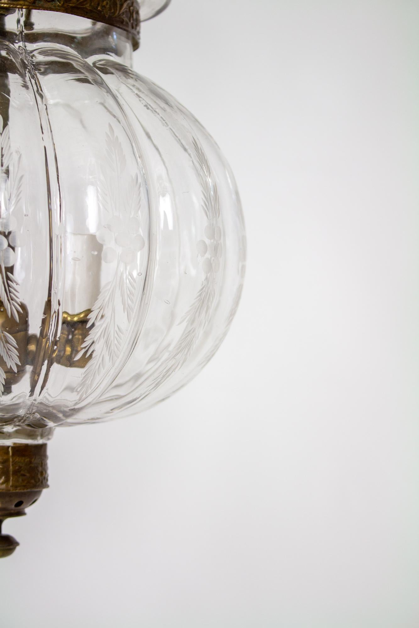 19th Century Flush Onion Shaped Glass Bell Jar Lantern 3