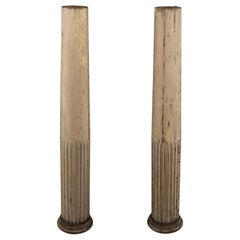 19th Century Fluted Wood Columns Antique 19th Century Fluted Wood Columns