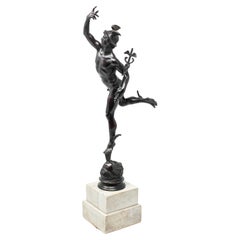 Flying Mercury-Skulptur aus Bronze aus dem 19. Jahrhundert