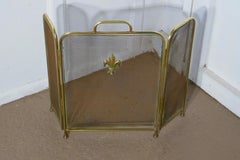 19th Century Folding Brass Fire Guard