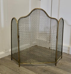 19th Century Folding Brass Fire Guard