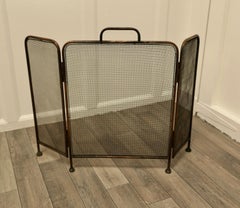19th Century Folding Copper Fire Guard