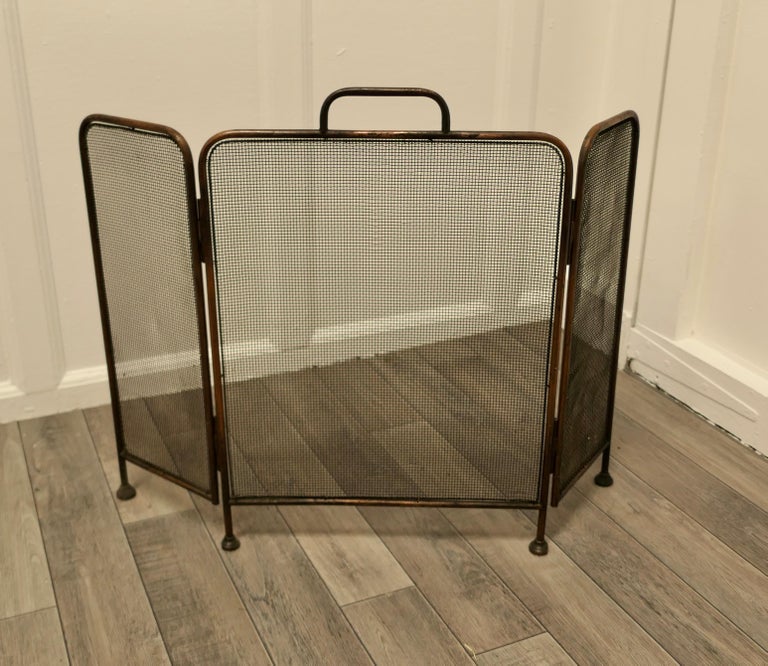 19th Century Folding Copper Fire Guard at 1stDibs